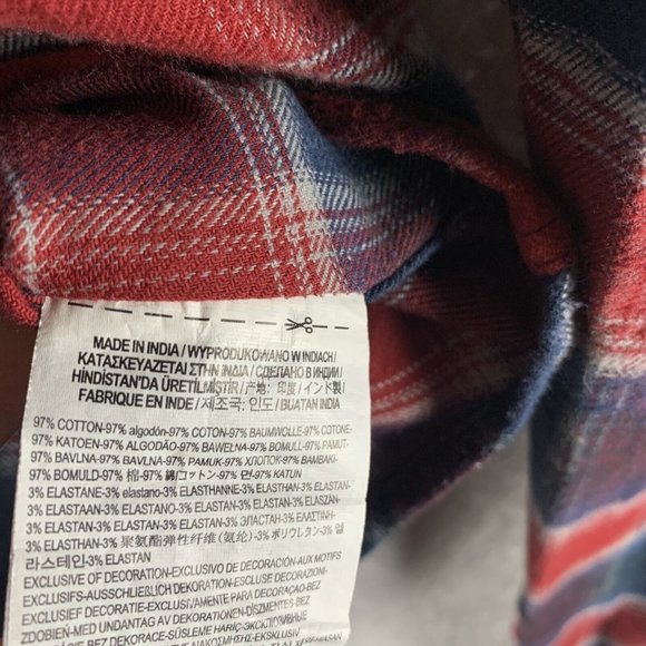 Vans Shirt Mens Medium Multicolor Checkered Flannel Cotton Tailored Fit 8418 - Picture 6 of 8